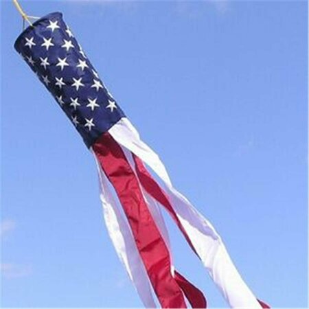 SS COLLECTIBLES U.S. Flag Windsock with Embroidered Stars and Six Sewn Stripes Nyl-Glo- 5 in. X 36 in. SS2521744